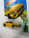 Hot Wheels 1/64 ‘15 Mercedes-Amg Gt Yellow - Damaged Card and Car