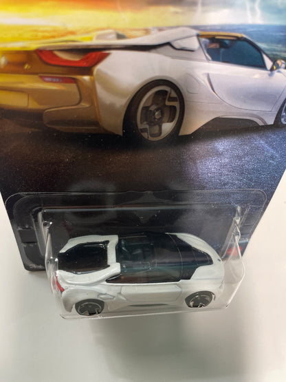 Hot Wheels 1/64 Silver Series Hybrid Speed BMW i8 Roadster White - JCB76