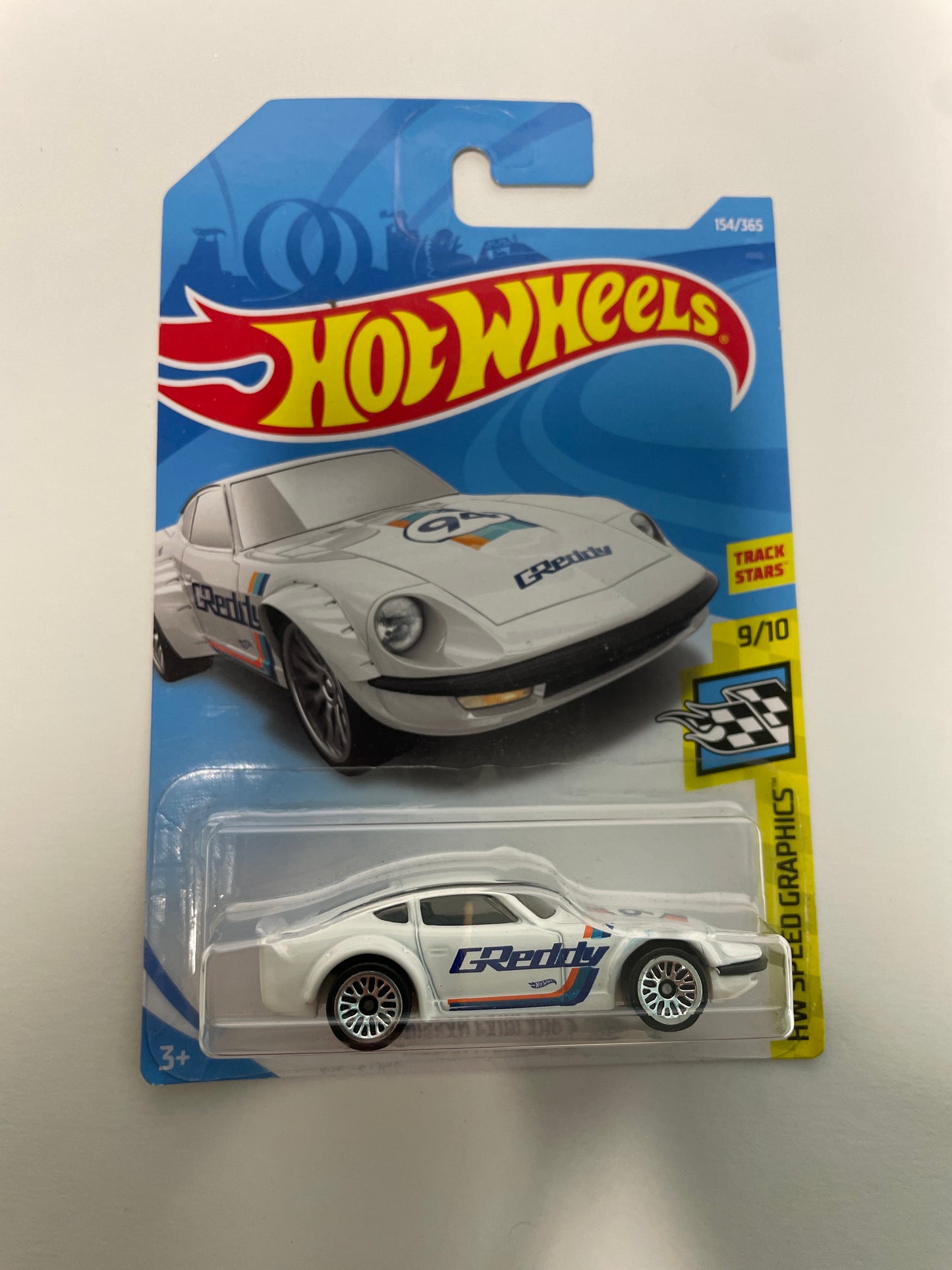 Hot Wheels 1/64 Nissan Fairlady Z Greddy White - Damaged Box