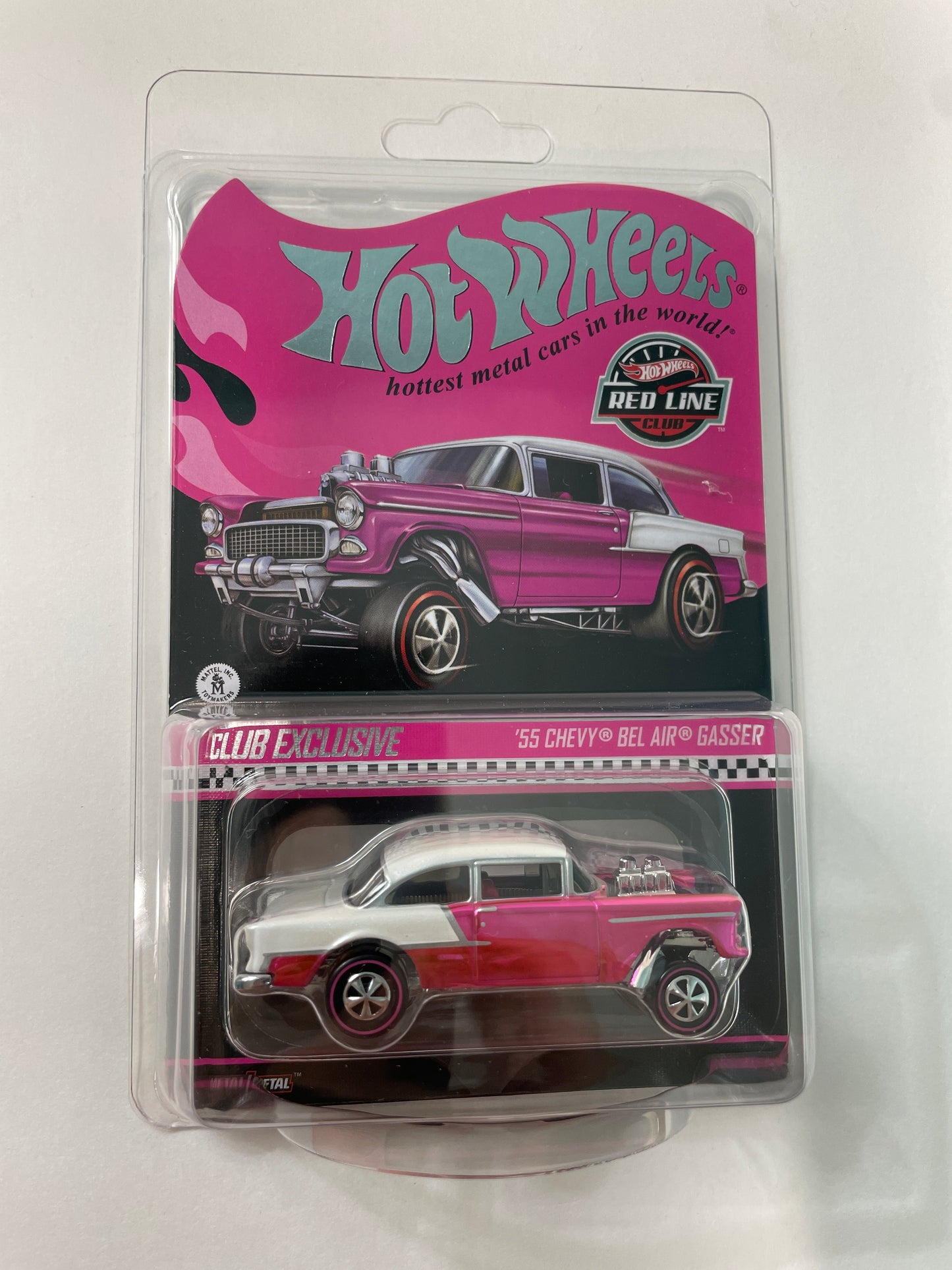 Hot Wheels 1/64 RLC Club Exclusive ‘55 Chevy Bel Air Gasser Pink & White
