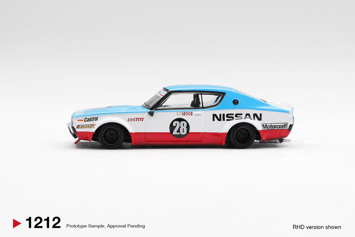 Mini GT 1/64 Nissan Skyline Kenmeri Liberty Walk Nissan Racing '75 concept Blue & White - MGT01212
