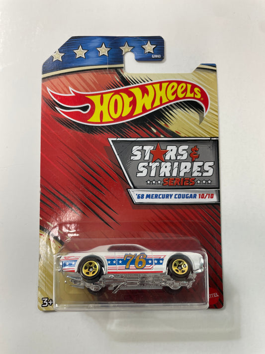 Hot Wheels 1/64 Stars & Stripes Series ‘68 Mercury Cougar White - Damaged Box