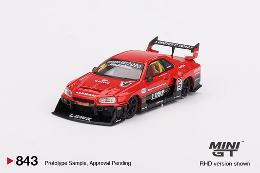 Mini GT 1/64 Nissan LB-ER34 Super Silhouette Skyline Red/ Black