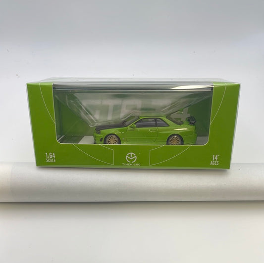 Time Micro 1/64 Nissan Skyline GT-R R34 Green