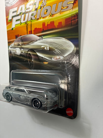 Hot Wheels 1/64 Silver Series Fast & Furious 1995 Mazda RX-7 Silver - JKX23 - Damaged Box