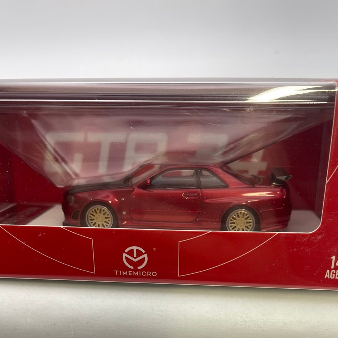 Time Micro 1/64 Nissan Skyline GT-R R34 Red