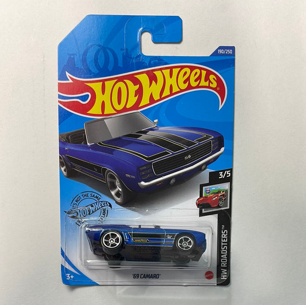Hot Wheels 1/64 ‘69 Camaro Blue - Damaged Card