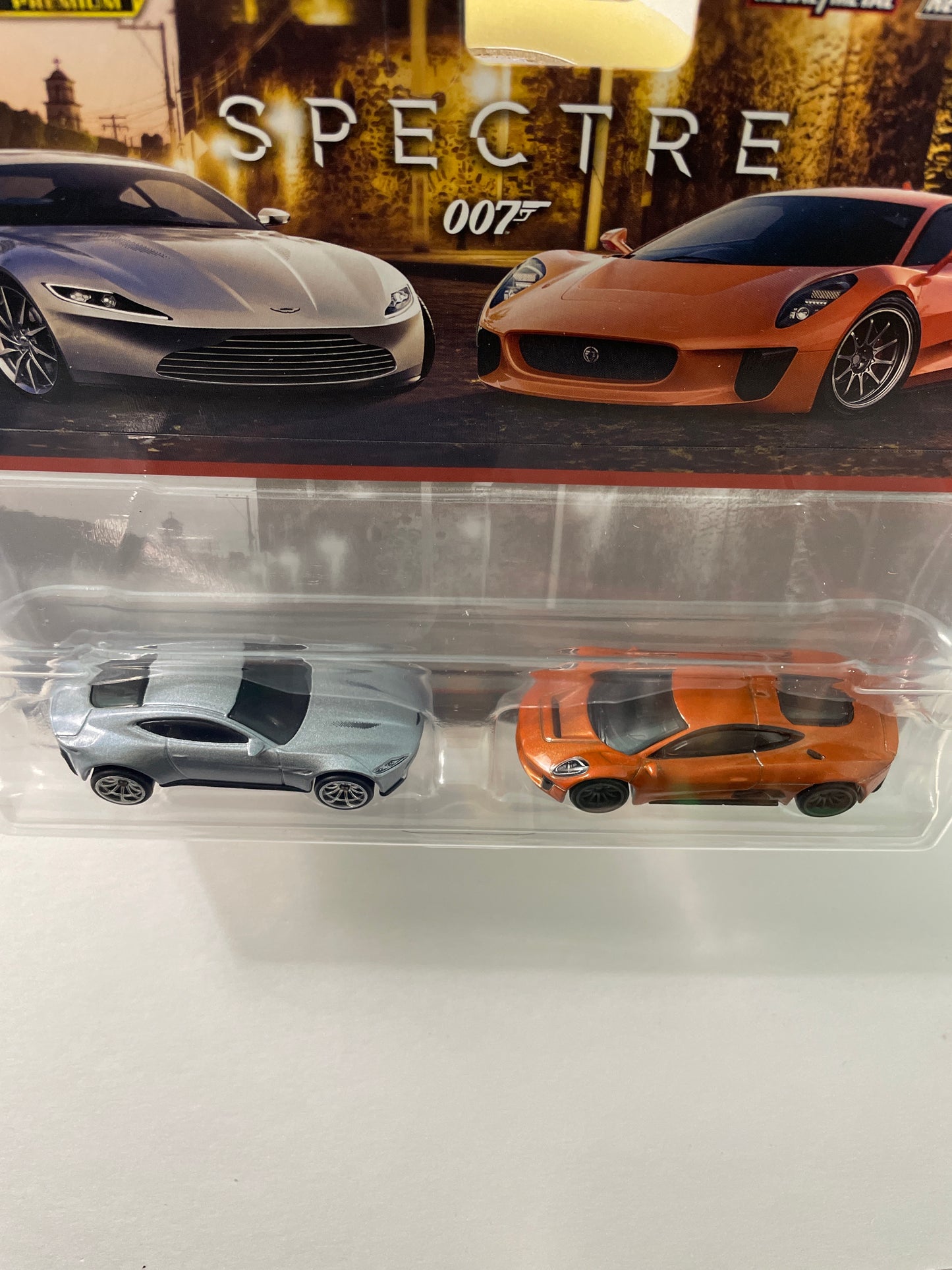 Hot Wheels 1/64 Premium Car Culture 2 Pack Spectre 007 Aston Martin DB10 Silver & Jaguar C-X75 Orange - JBL04