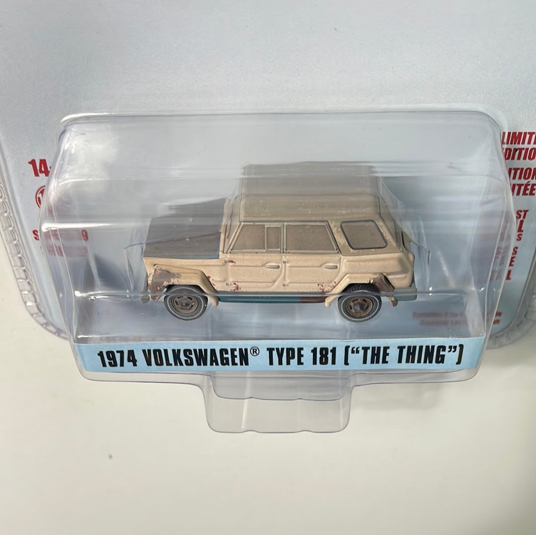 Greenlight Hollywood 1/64 History 1974 Volkswagen Type 181 (“The Thing”)” Beige - Damaged Card