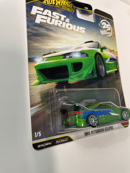 Hot Wheels 1/64 Fast & Furious Mix N 1995 Mitsubishi Eclipse Green- JHW68 - Damaged Box