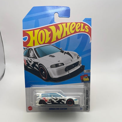 *Japan Card* Hot Wheels 1/64 Honda Civic Custom White