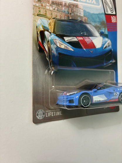 Matchbox 1/64 Super Cars Series 2023 Chevy Corvette Z06 Convertible/ Decapotable Blue - JJR53 - Damaged Box