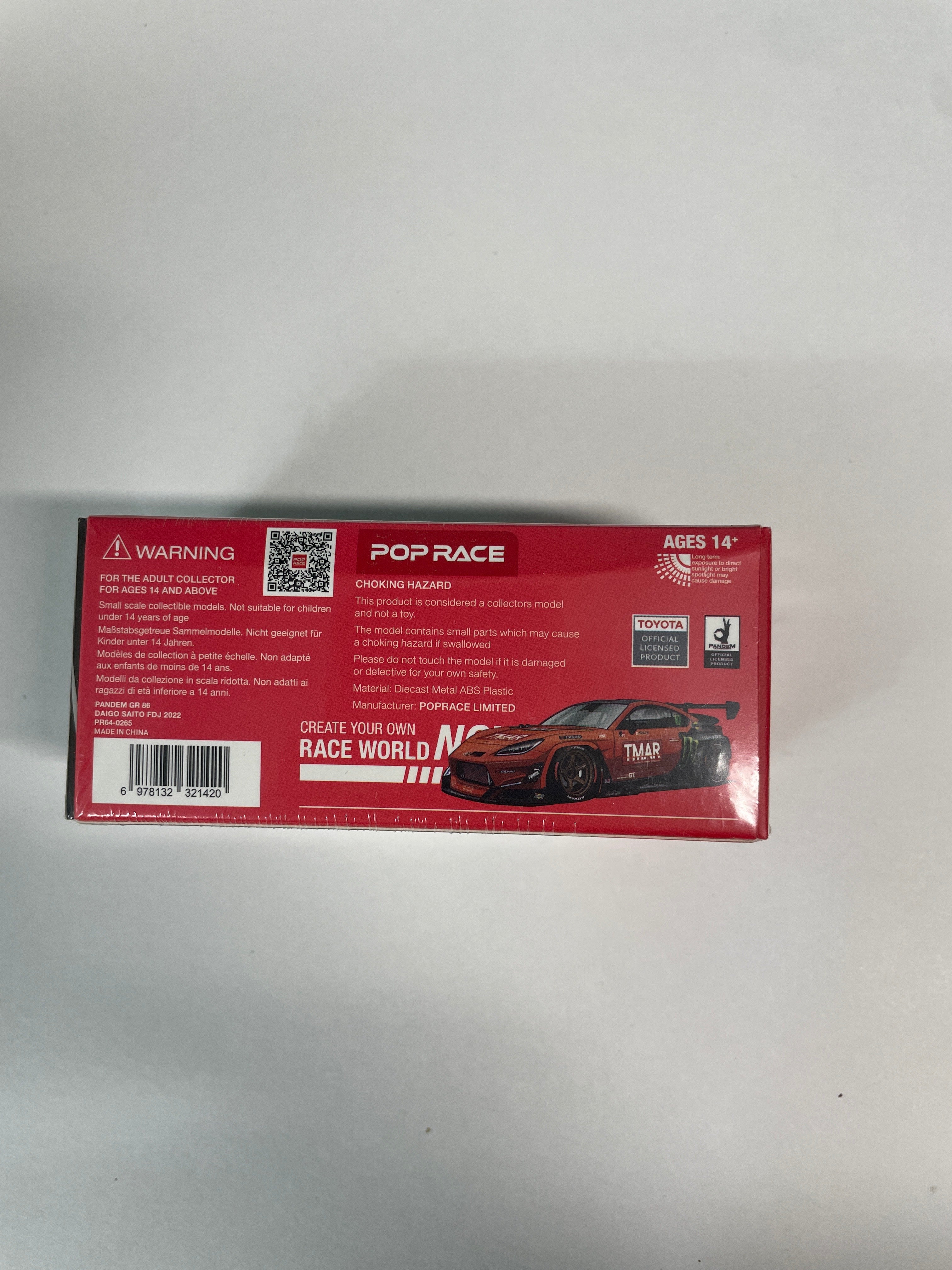 Pop Race 1/64 Pandem Toyota GR 86 Daigo Saito FDJ 2022 Red - PR64