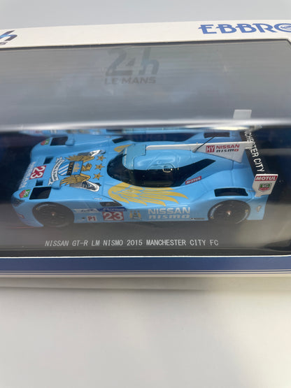 Ebbro 1/43 Nissan GT-R LM Nismo 2015 Manchester City FC n23 Blue