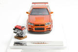 Motorhelix 1/64 Nissan Skyline GTR (R34) Nismo Customized Orange