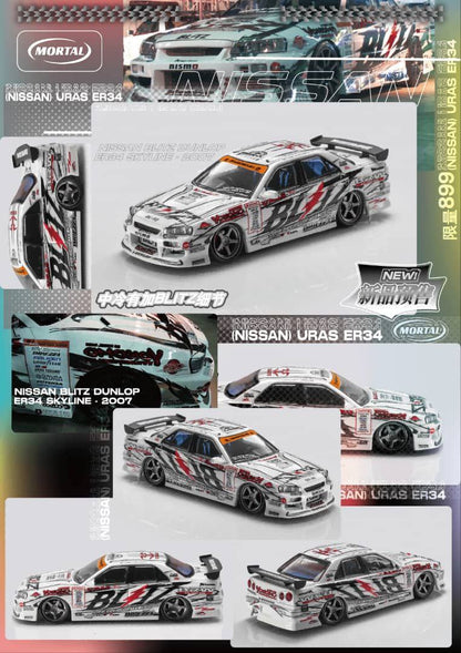 Mortal Model 1/64 Blitz Ken Nomura D1 Nissan Skyline  ER34 2007 White