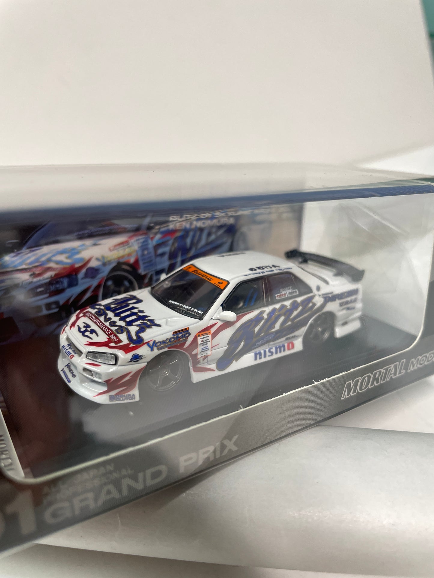 Mortal Model 1/64 Nissan Skyline Blitz D1 ER34 2005 White