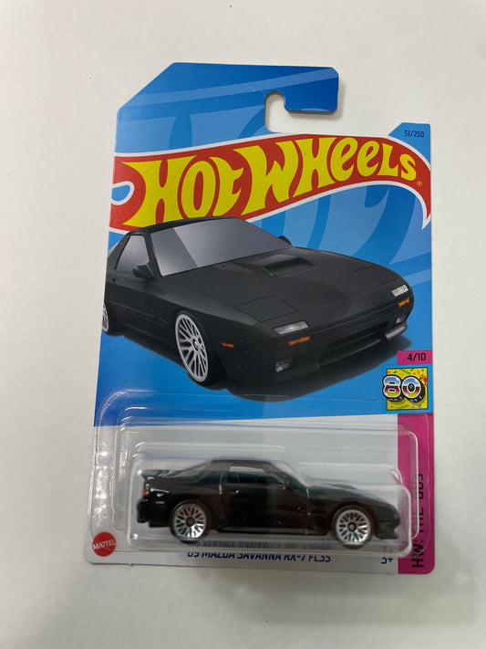 Hot Wheels 1/64 ‘89 Mazda Savanna RX-7 FC3S Black - Damaged Box