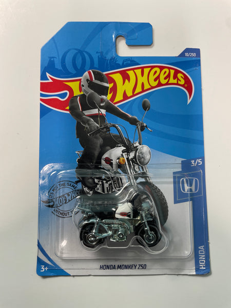 Hot Wheels 1/64 Honda Monkey Z50 Black & White - Damaged Card