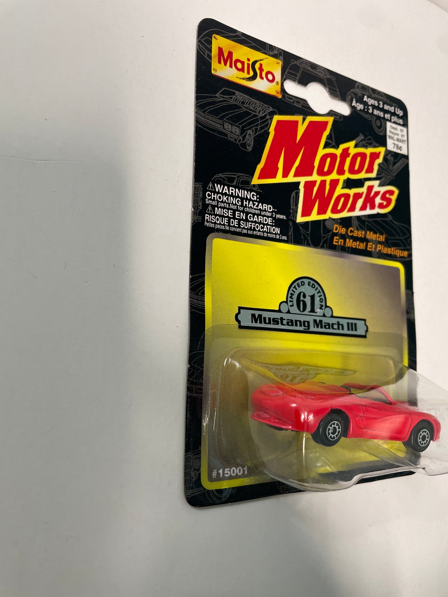 Maisto 1/64 Motor Works Mustang Mach III Red - Damaged Box