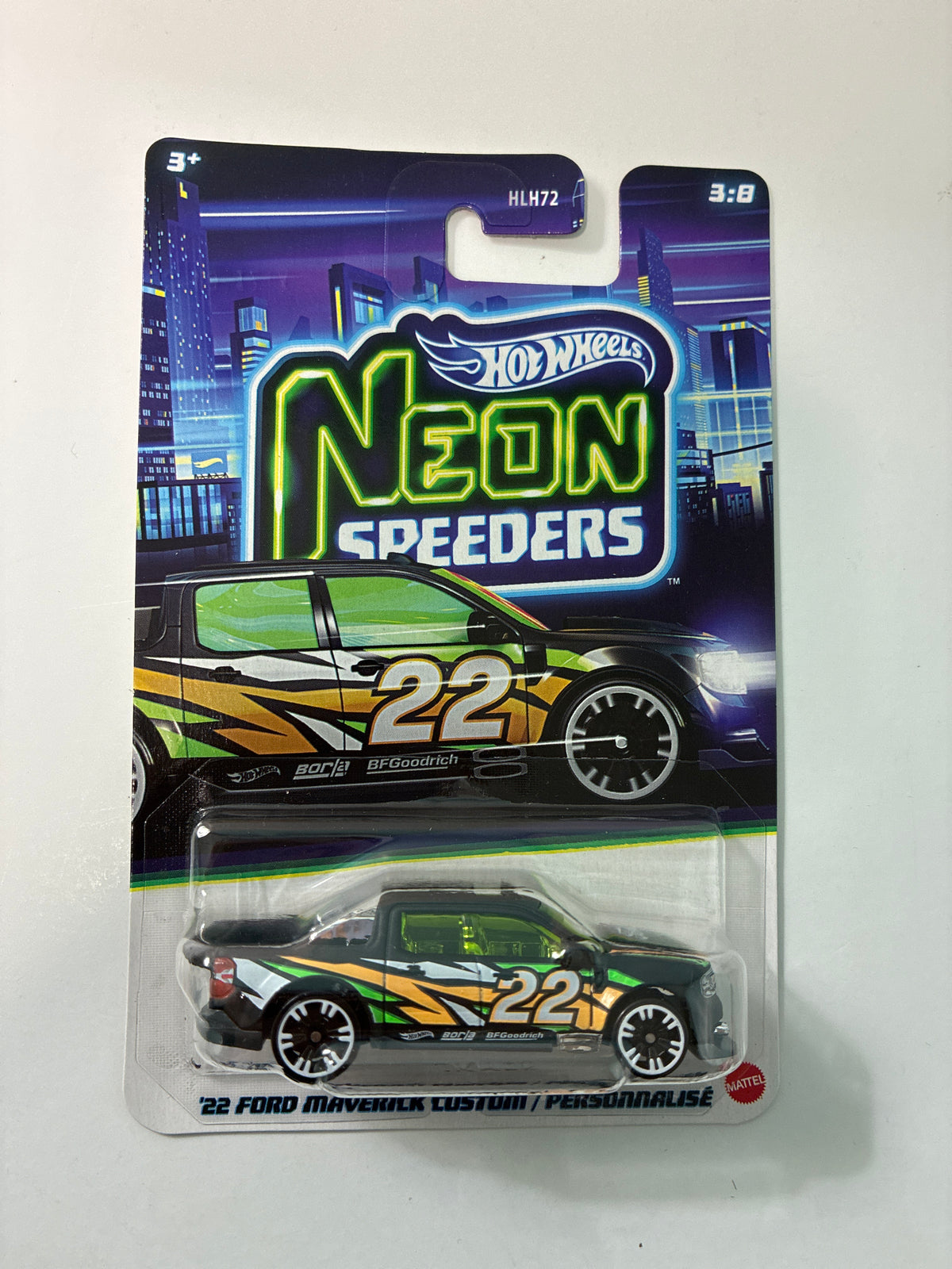 Hot Wheels 1/64 Neon Speeders '22 Ford Maverick Custom/ Personnalise Black & Green - JKY03