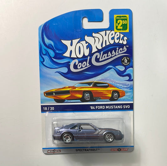 Hot Wheels 1/64 Cool Classics ‘84 Ford Mustang SVO Purple - Damaged Card