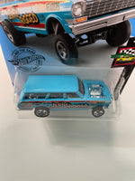 Hot Wheels 1/64 ‘64 Nova Wagon Gasser Blue - Damaged Card