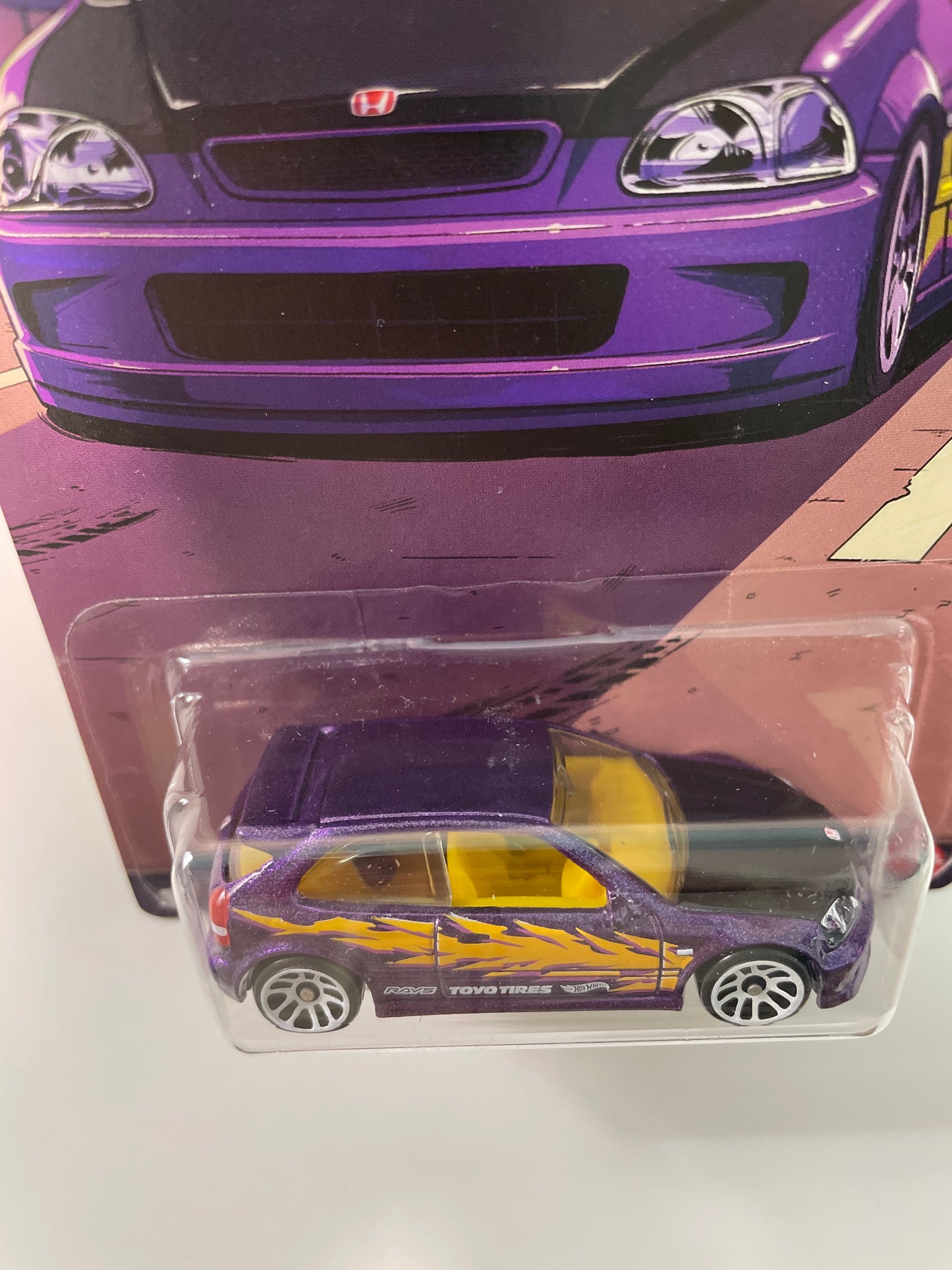 Hot Wheels 1/64 Silver Series Compact Kings '99 Honda Civic Type R (EK9) Purple - JKX57