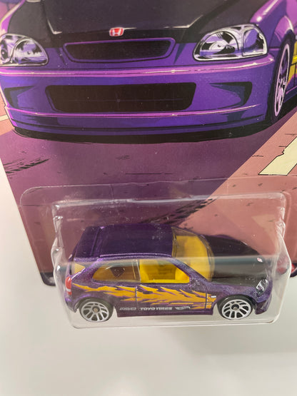 Hot Wheels 1/64 Silver Series Compact Kings '99 Honda Civic Type R (EK9) Purple - JKX57