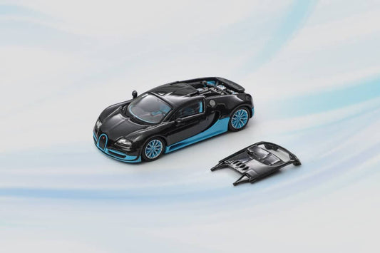 Mortal Model 1/64 2010 Bugatti Veyron 16.4 Super Sport Black & Blue