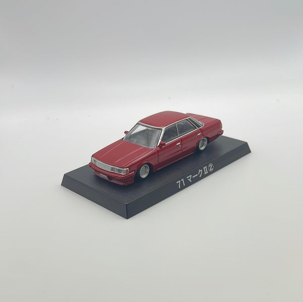 Aoshima 1/64 Grachan Collection Diecast Minicar Toyota Mark II 1987 GX71 Red *Open Box*