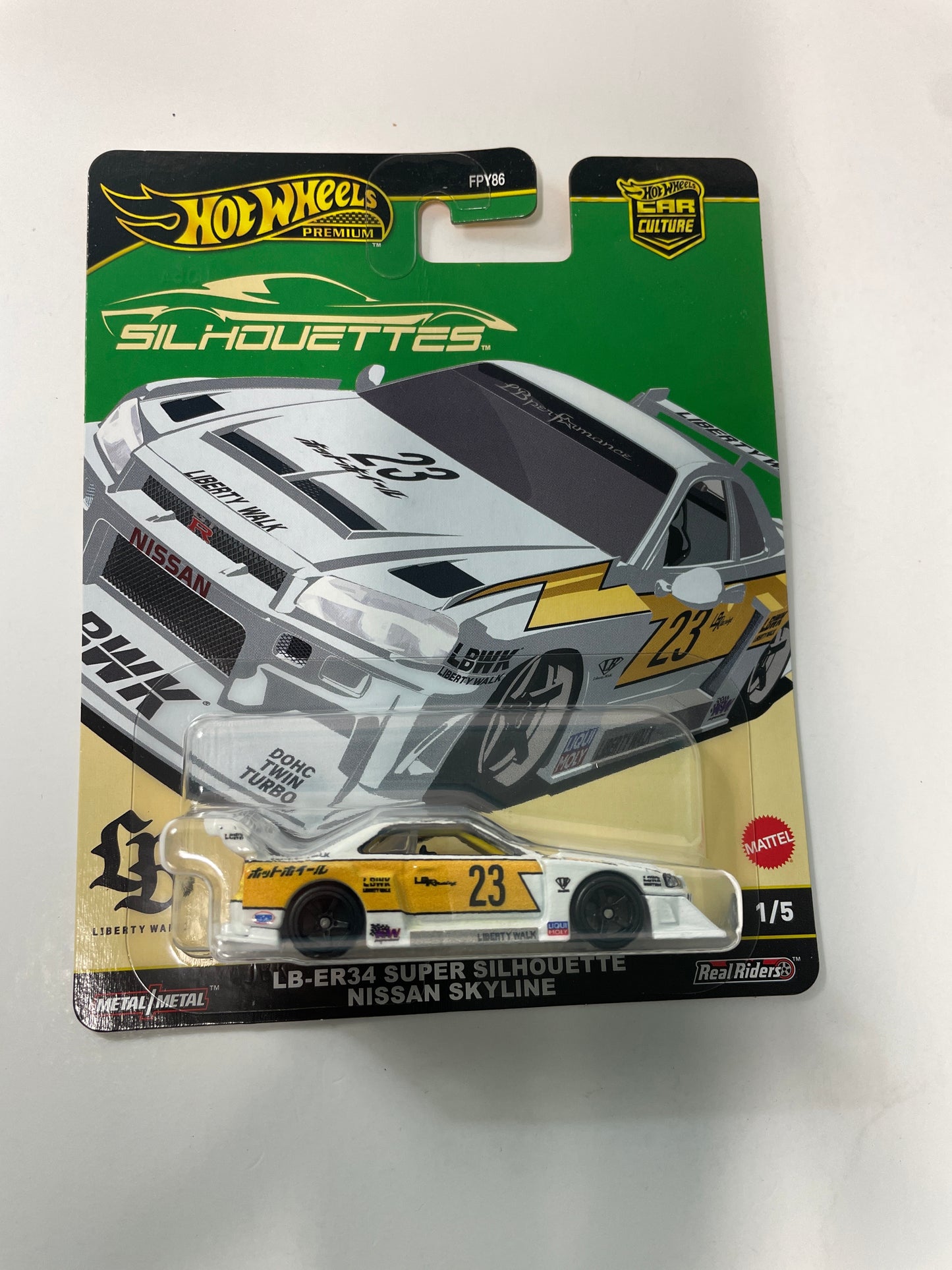 Hot Wheels 1/64 Car Culture Silhouettes LB-ER34 Super Silhouette Nissan Skyline White