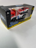 1/64 Muscle Machines Muscle Transports JDM Flatbed w/ 1972 Datsun 240z BRE Red & White