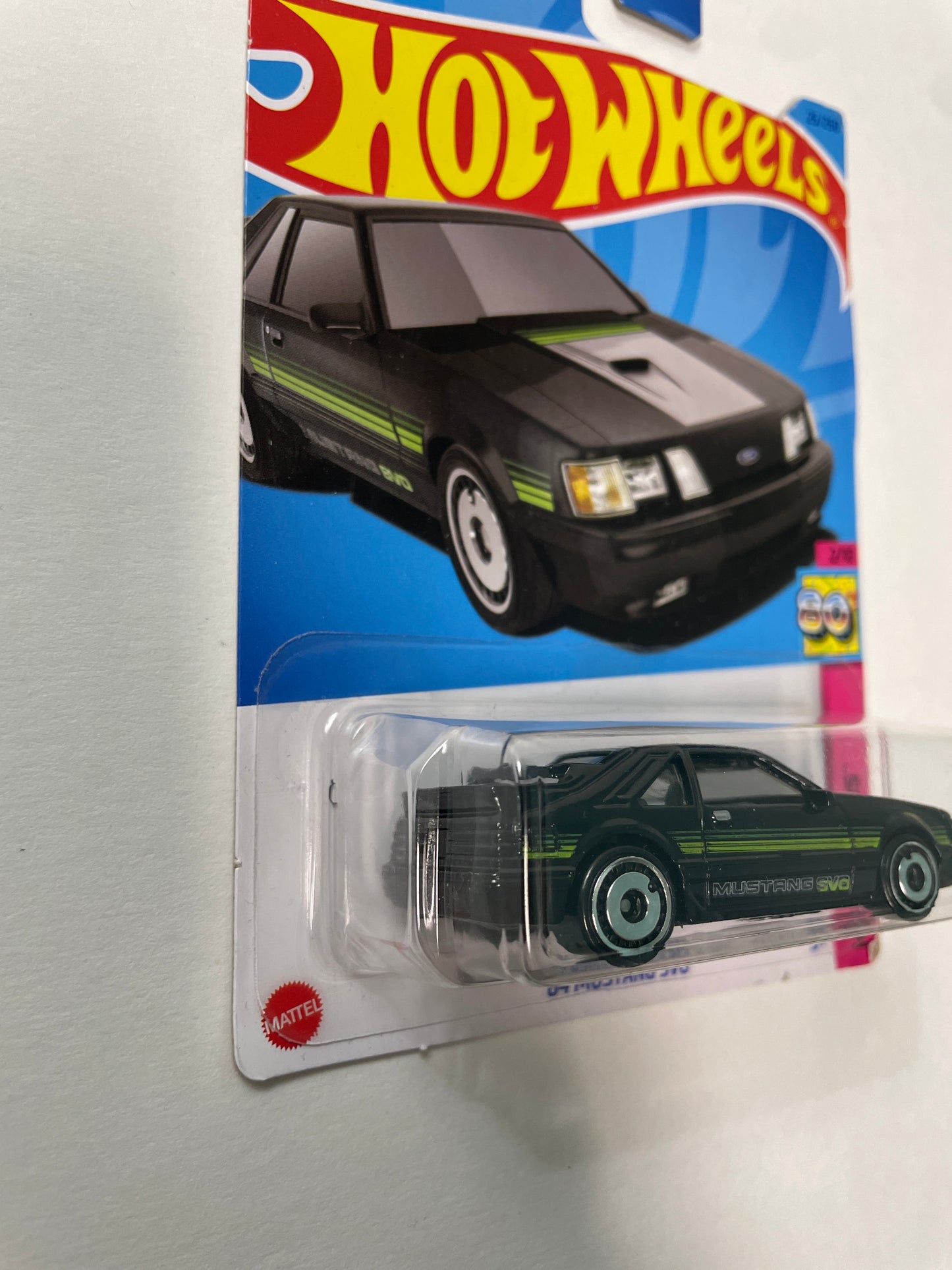 Hot Wheels 1/64 ‘84 Ford Mustang SVO Black - Damaged Box