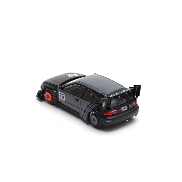Pop Race 1/64 Pandem Honda Civic EG6 Black - PR64-0163