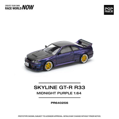 Pop Race 1/64 Nissan Skyline GT-R R33 Midnight Purple - PR64-0256
