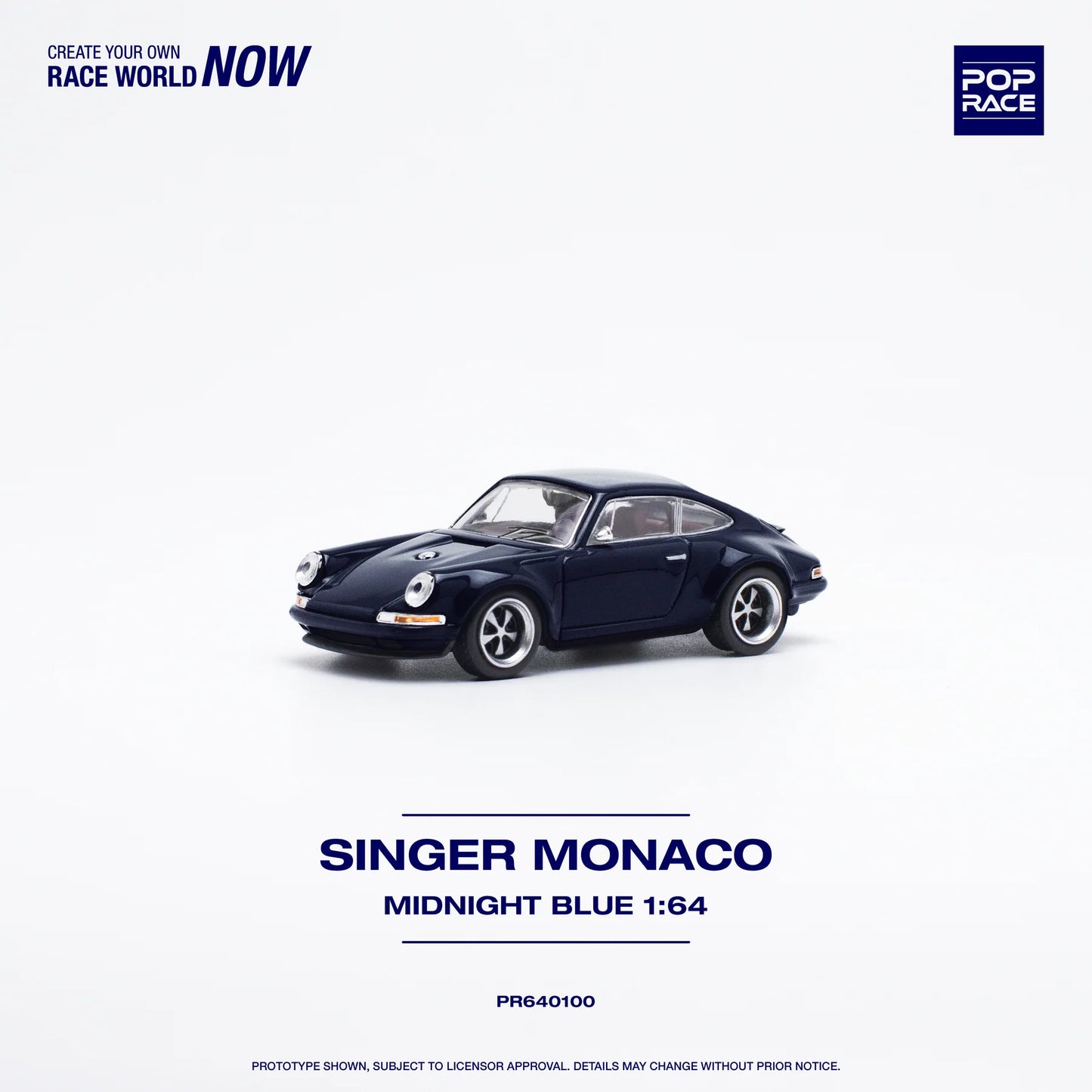 Pop Race 1/64 Porsche Singer Monaco Blue - PR64-100