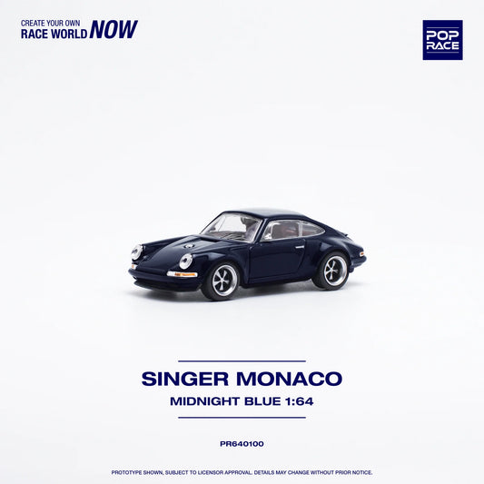 Pop Race 1/64 Porsche Singer Monaco Blue - PR64-100