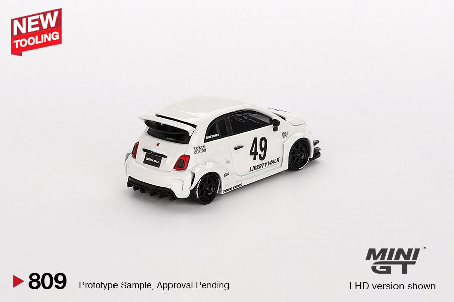 Mini GT 1/64 LB-WORKS x Abas Works ABARTH 595 Gara White