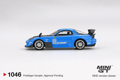 Mini GT 1/64 Mazda RX-7 RE-Amemiya 20B NA 3ROTOR-7 “Ama-san Go” Blue - MGT01046