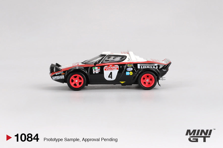 Mini GT 1/64 Lancia Stratos HF #4 1978 Rally Sanremo Winner Black & White - MGT01084