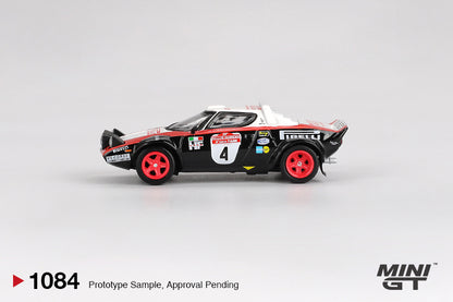 Mini GT 1/64 Lancia Stratos HF #4 1978 Rally Sanremo Winner Black & White - MGT01084