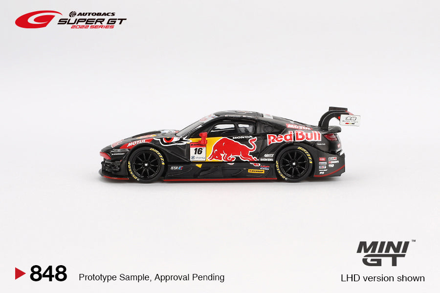 Mini GT 1/64 Autobacs Super GT Honda NSX-GT "TYPE S" GT500 #16 "Red Bull MOTUL MUGEN NSX-GT " TEAM Red Bull MUGEN 2022 SUPER GT SERIES Black