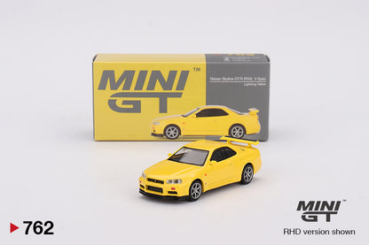 Mini GT 1/64 Nissan Skyline GT-R (R34) V-Spec Lightning Yellow