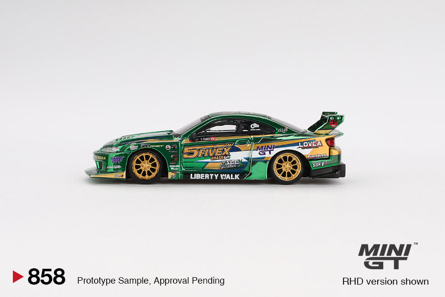 Mini GT 1/64 Nissan Silvia S15 LB-Super Silhouette LBWK 2024 Fausto Racing Green