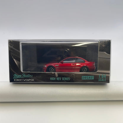 1/64 Stance Hunters BMW E46 M3 Red w/ Black Wheels