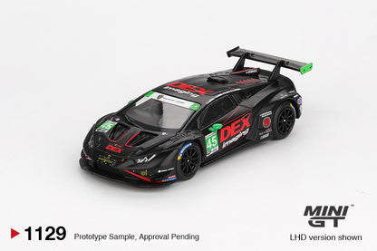Mini GT 1/64 Lamborghini Huracán GT3 EVO2 #45 2024 IMSA Daytona 24 Hrs No. 45 DEX Imaging Black - MGT01129