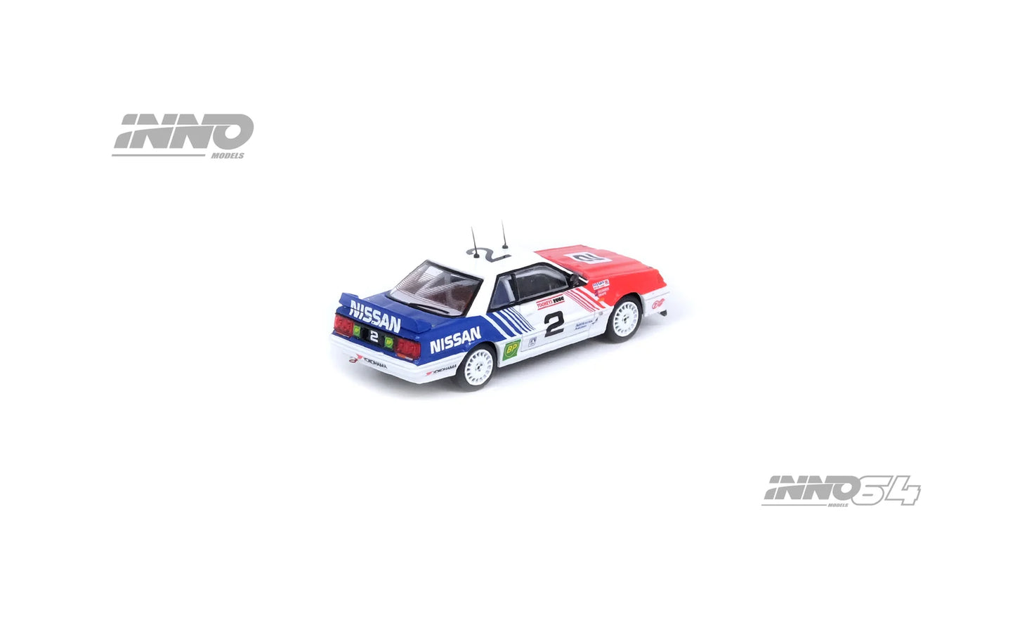 Inno64 1/64 Nissan Skyline GTS-R (HR31) #2 "Nissan Motorsport Australia" Red & White