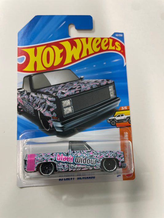 Hot Wheels 1/64 '83 Chevy Silverado Black & Pink - Damaged Box