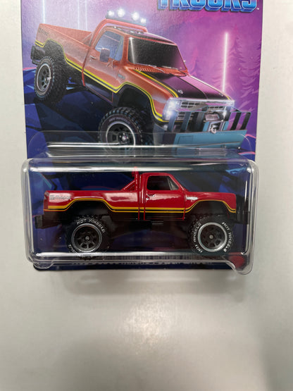 Hot Wheels 1/64 Tubular Trucks 1980 Dodge Macho Power Wagon Red & Black - Damaged Card